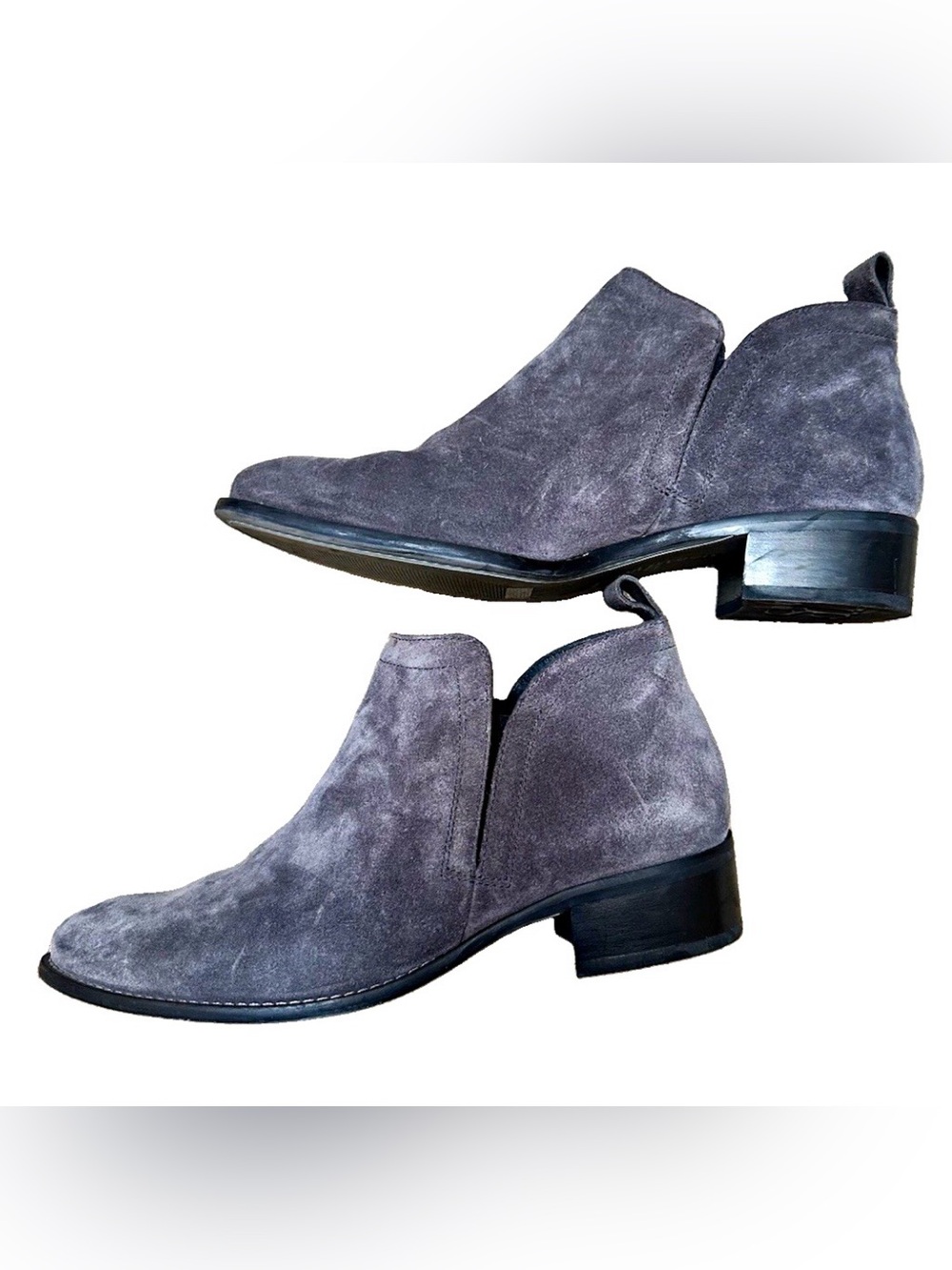 Paul Green Gray Suede Leather Chelsea Ankle Boots Short Heel 1.5 in Women’s US 7